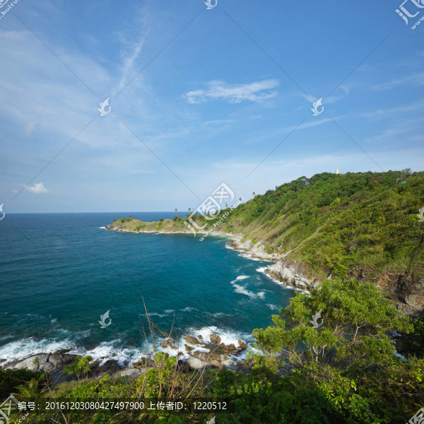 在早上Promthep角視圖。泰國普吉島。