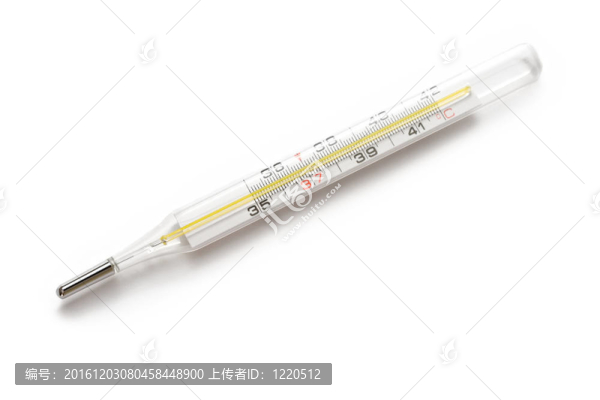 白色背景下的溫度計