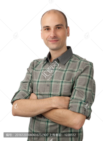 快樂微笑男人的畫像；白色的孤獨(dú)