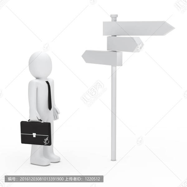 三維商務(wù)人路標(biāo)志