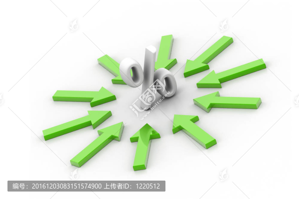百分比符號和箭頭
