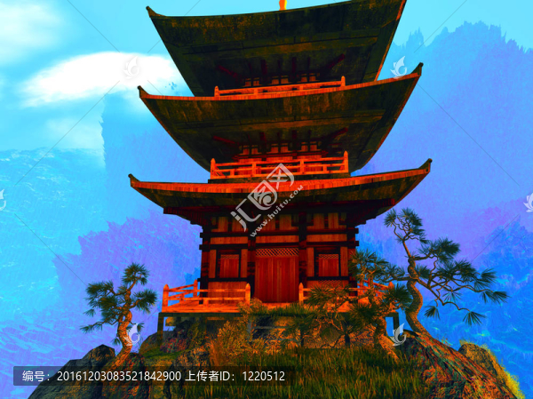 山上的佛教寺廟