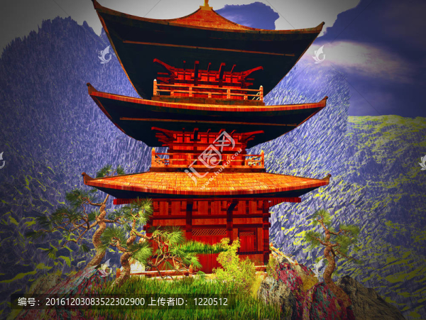 山上的佛教寺廟