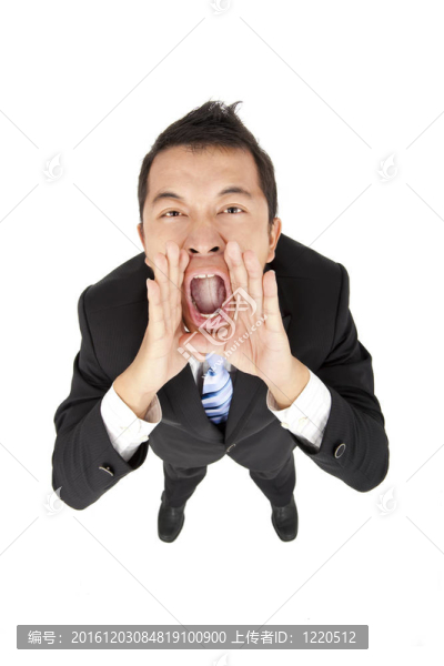 興奮的商人與呼喊