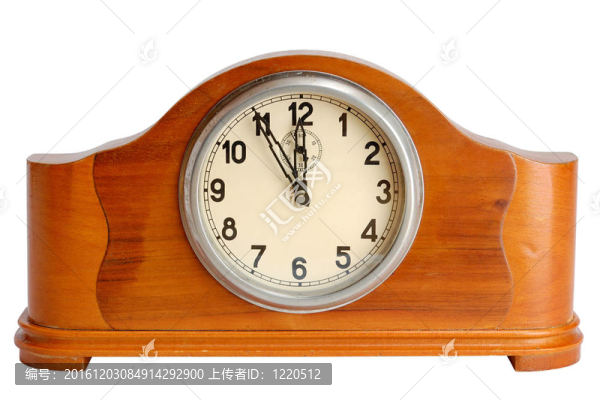 老時鐘顯示5末日警鐘白色背景隔離
