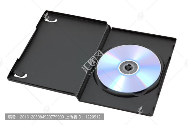 白色背景下打開盒中的DVD或CD盤