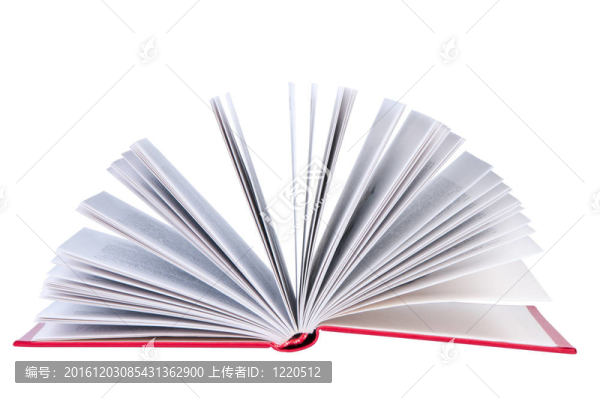 在白色背景上打開的書。