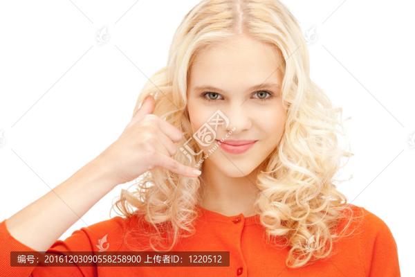 女人做一個(gè)叫我的手勢(shì)