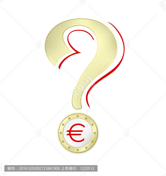 貨幣；有疑問(wèn)標(biāo)記的歐元