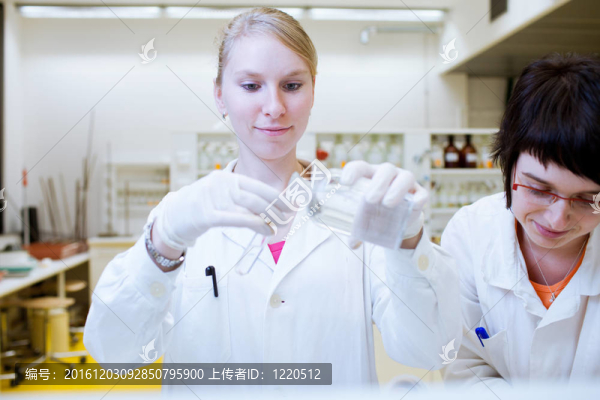 女性研究者開展研究togethery
