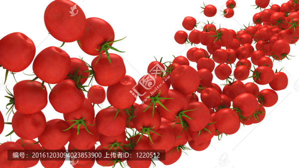 西紅柿櫻桃流過白