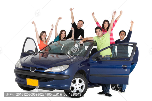 快樂的人與汽車