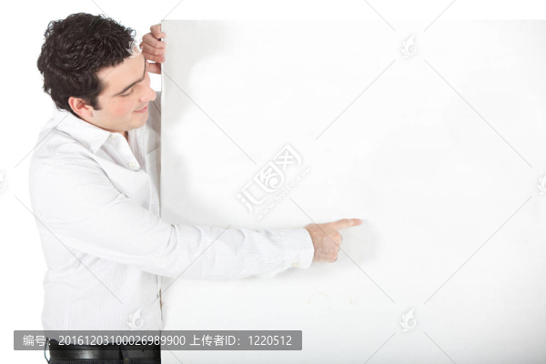 有一面旗幟的商人