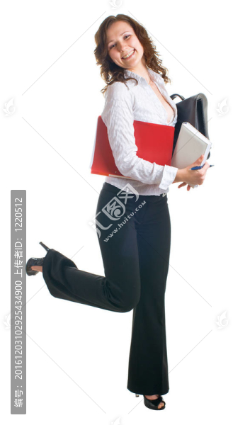 年輕的微笑的女人