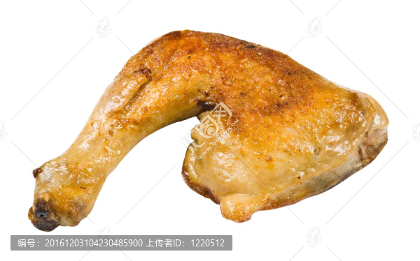 白色背景烤雞腿