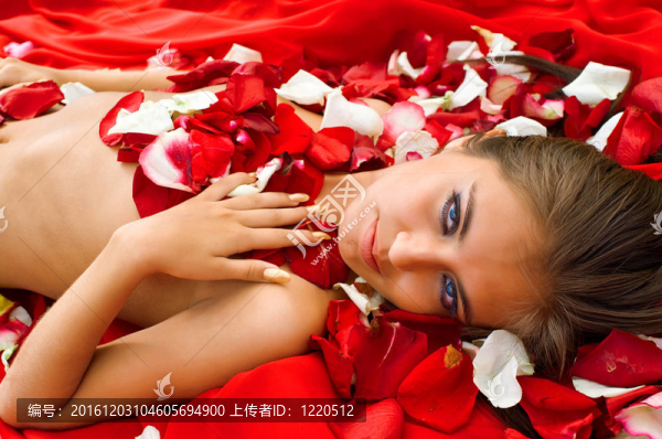 玫瑰花瓣女孩