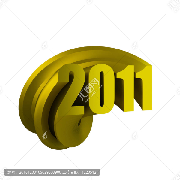 黃金2011標(biāo)志的3D渲染