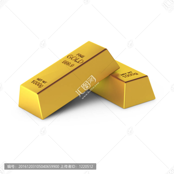 兩個金條的三維渲染