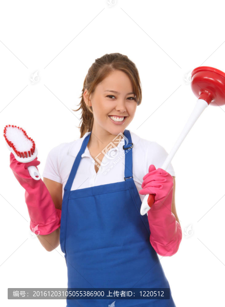 可愛的女女傭清潔用品