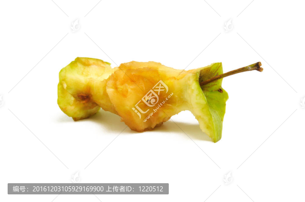 白色背景上的蘋(píng)果核