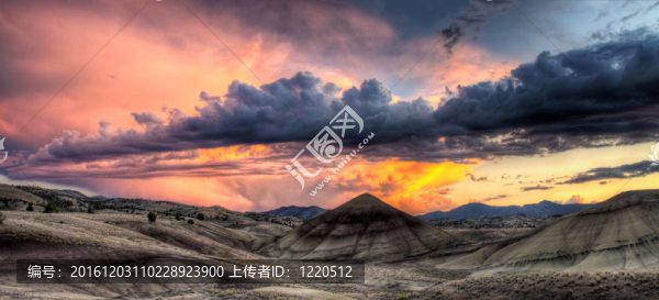 俄勒岡畫山全景在森塞特