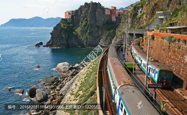 意大利.五漁村。在Manarola火車站