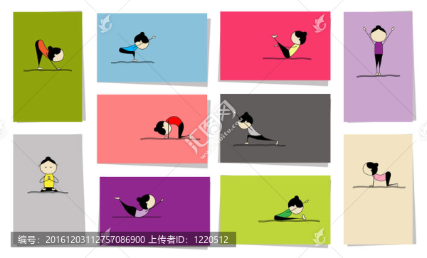 練習(xí)瑜伽的女人；10張卡片為你設(shè)計(jì)