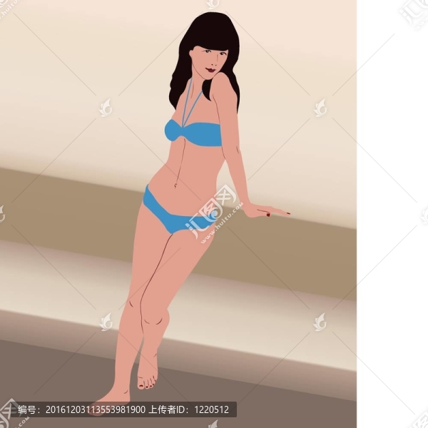 藍(lán)色比基尼女孩