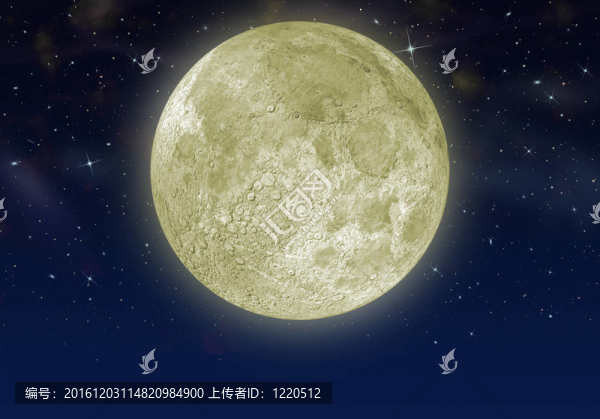 星星天空中的月亮