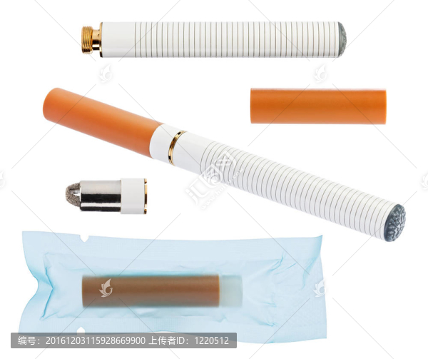 白色零件上的電子香煙