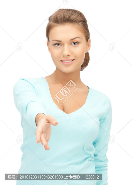 張開手準(zhǔn)備握手的女人