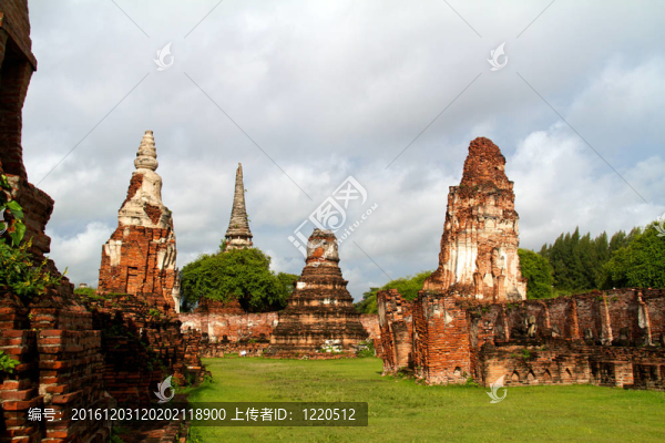 在Wat,chaiwattanaram寺塔；Ayutthaya；泰國(guó)