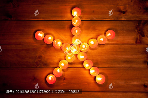圣誕蠟燭五角星星木材