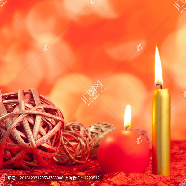 圣誕蠟燭干掛件紅色