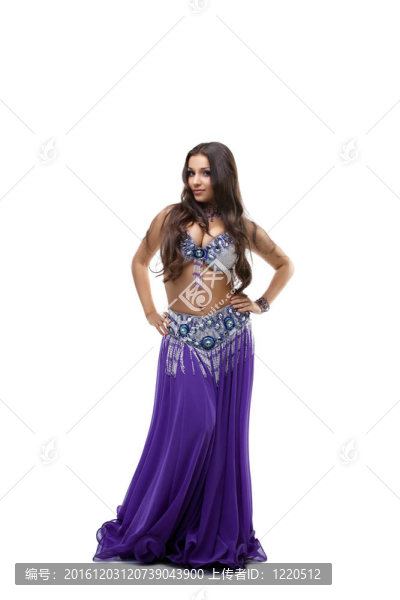 美女舞者裝扮東方紫色服裝