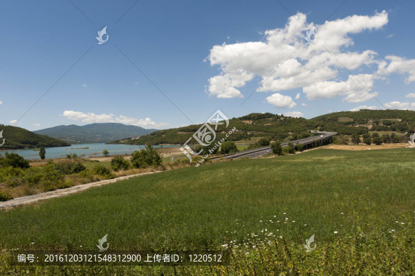公路附近的阿雷佐景觀（托斯卡納；意大利）在夏天