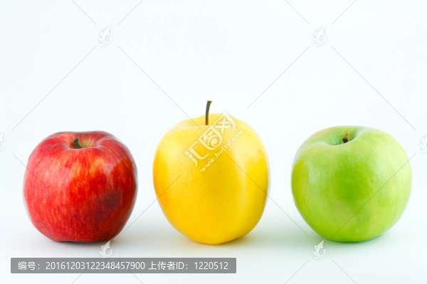 鮮紅色和黃色多汁的新鮮蘋(píng)果