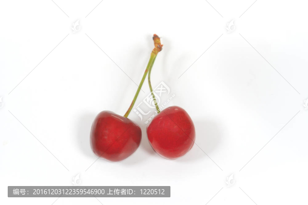 這兩個(gè)鮮甜的深紅色櫻桃