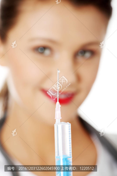 年輕的快樂的女醫(yī)生或護士