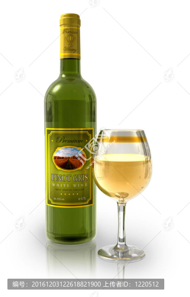 一瓶白葡萄酒和全水晶酒杯