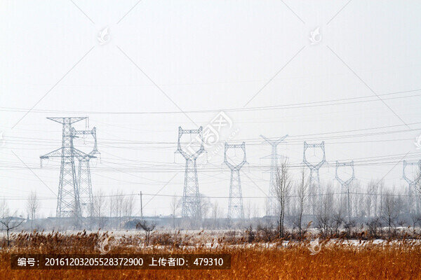 電塔,高壓線,冬天