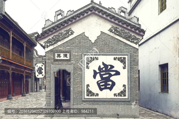 古代建筑,古鎮(zhèn),老街,明信片