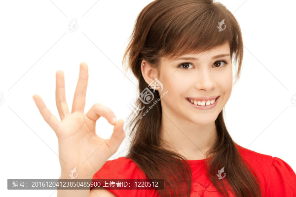 可愛的少女顯示確定的跡象