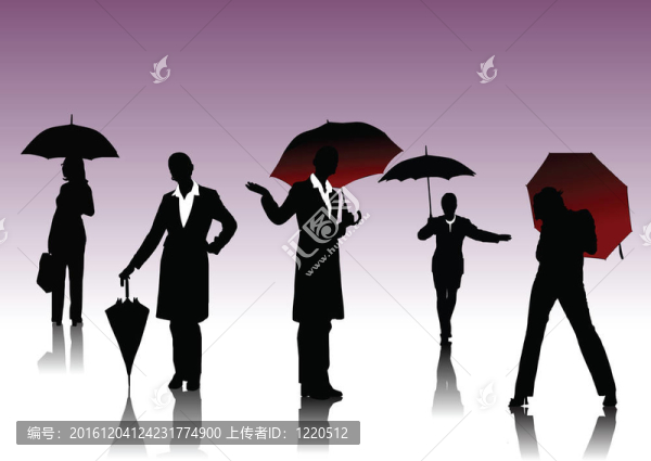 女人與傘的輪廓