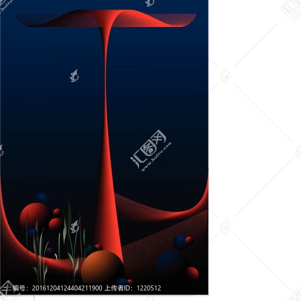 黑色，藍(lán)色和紅色的抽象成分；