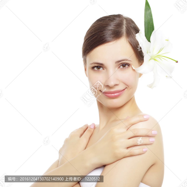 美麗的女孩與lily,flower