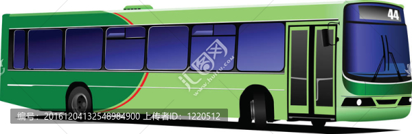 道路上的城市巴士。插圖
