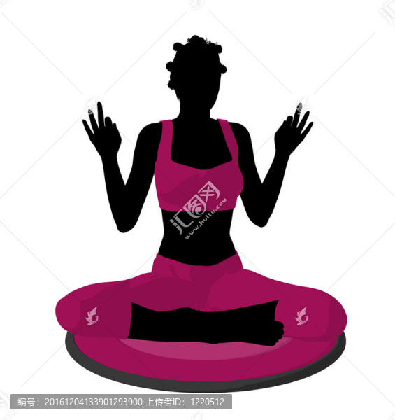 非洲裔女性瑜伽插圖剪影