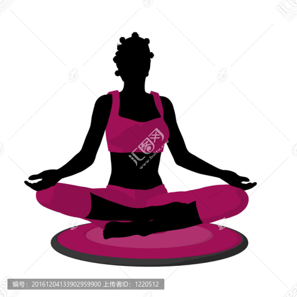 非洲裔女性瑜伽插圖剪影