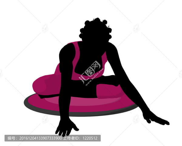 非洲裔女性瑜伽插圖剪影